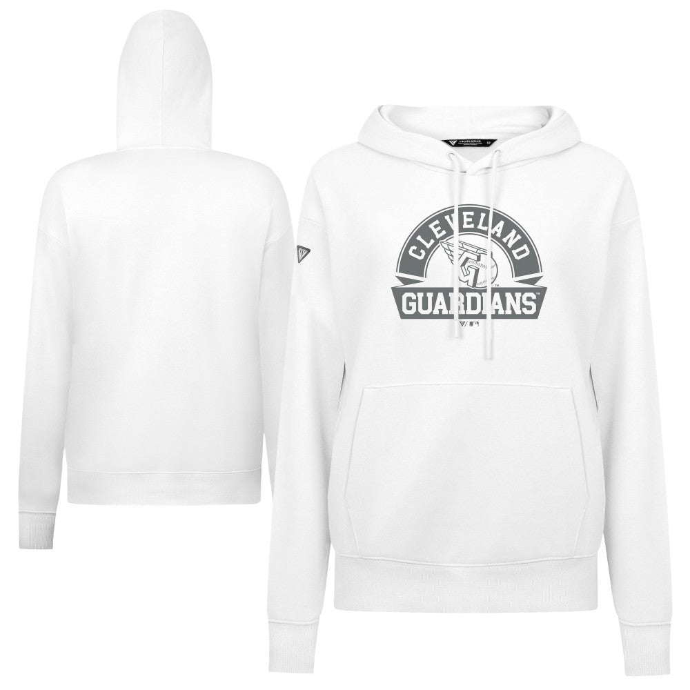 Cleveland Guardians Levelwear Women's Adorn Banner Arch Hoodie - White