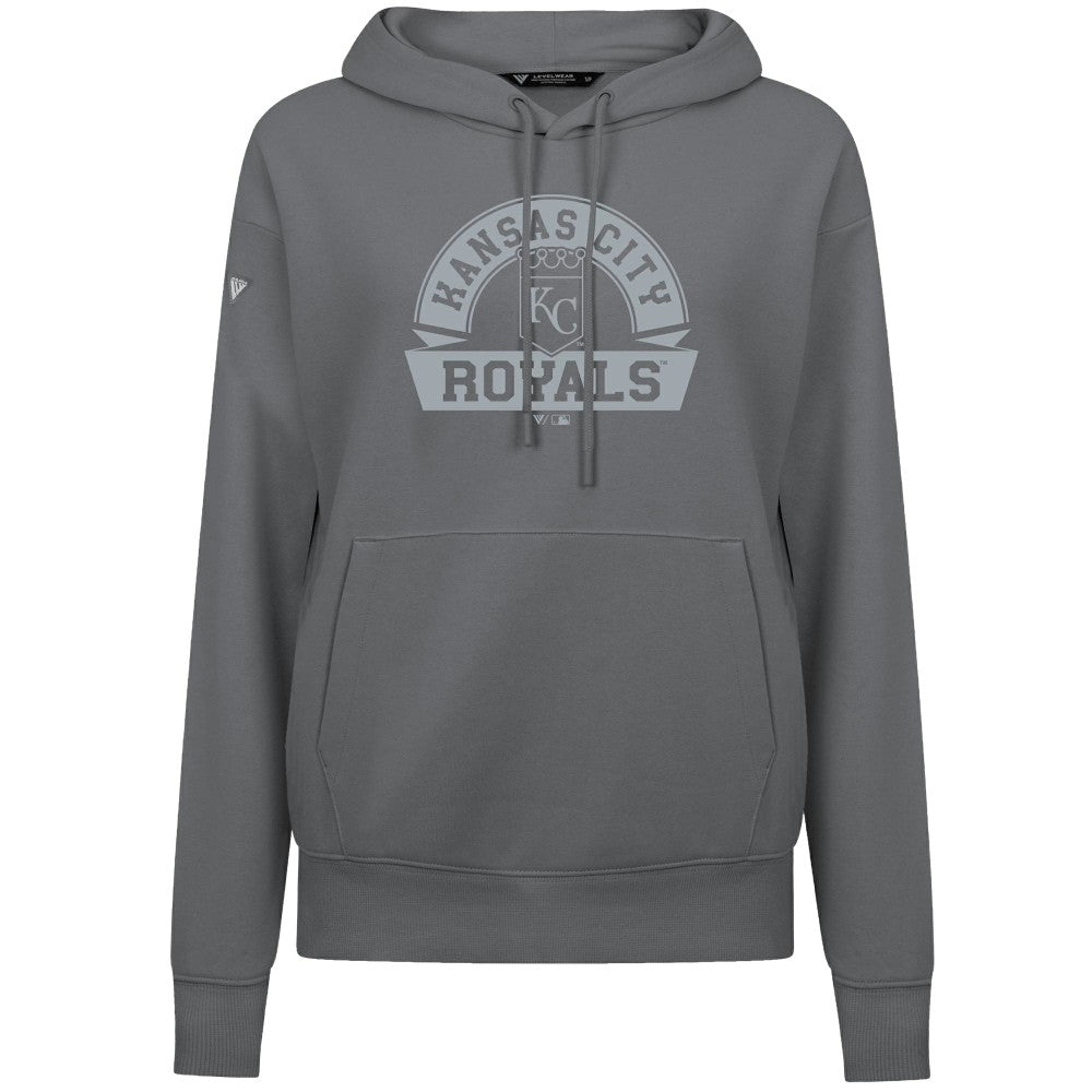 Kansas City Royals Levelwear Women's Adorn Banner Arch Hoodie - Stone