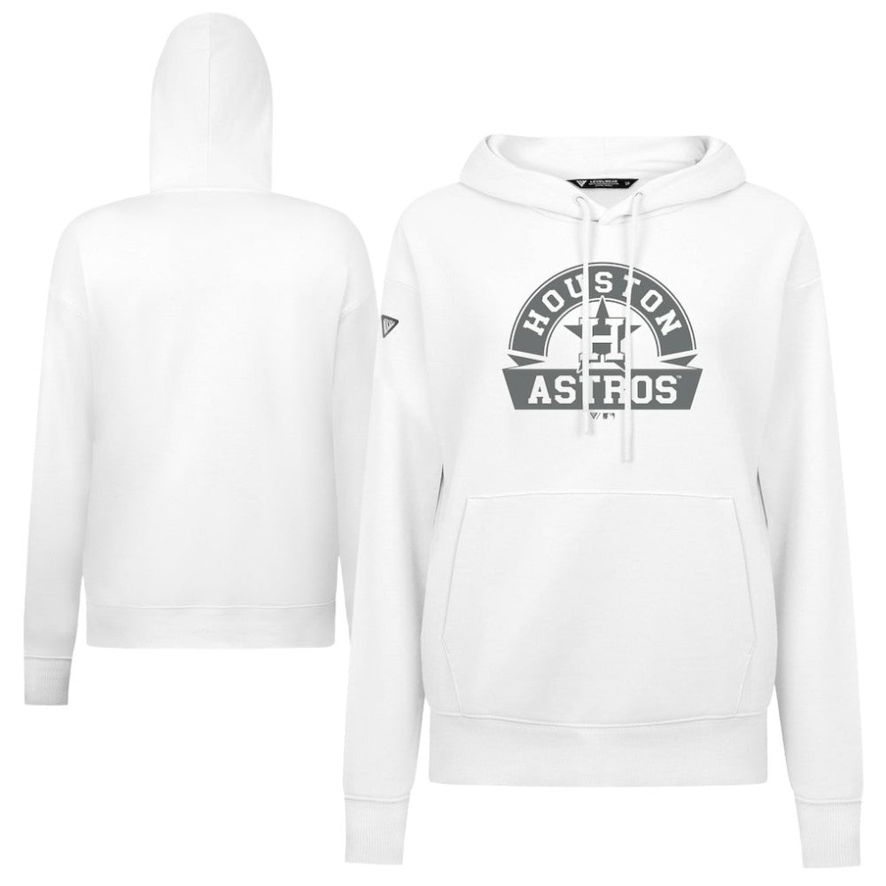 Houston Astros Levelwear Women's Adorn Banner Arch Hoodie - White