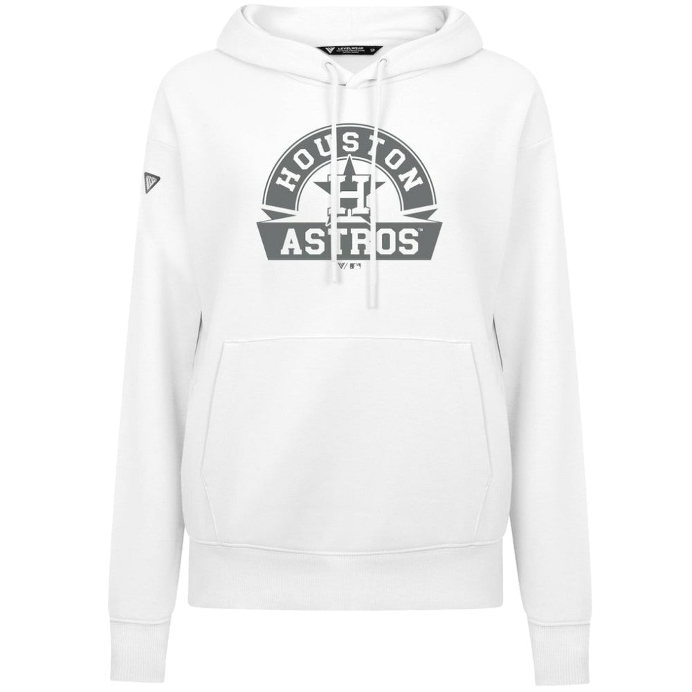 Houston Astros Levelwear Women's Adorn Banner Arch Hoodie - White
