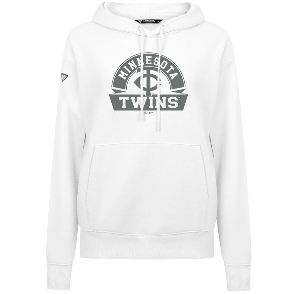 Minnesota Twins Levelwear Women's Adorn Banner Arch Hoodie - White