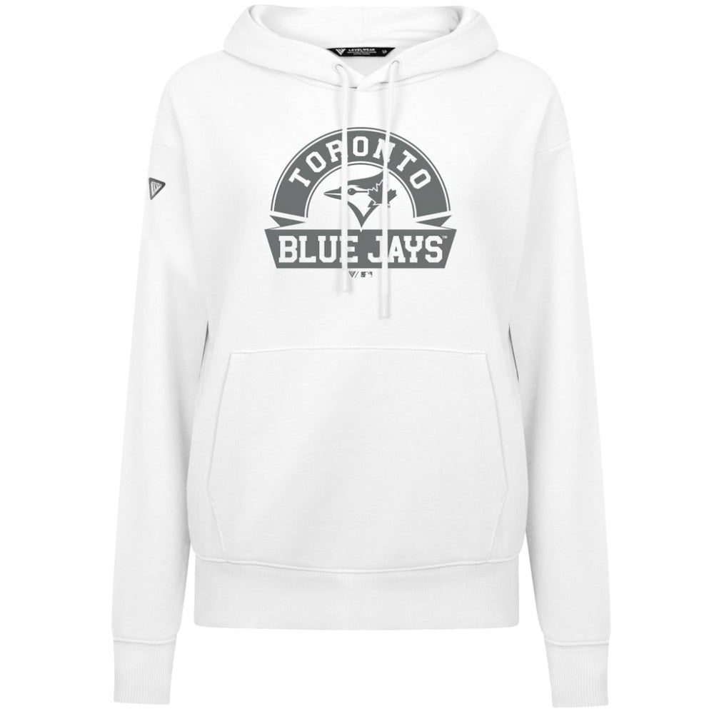 Toronto Blue Jays Levelwear Women's Adorn Banner Arch Hoodie - White
