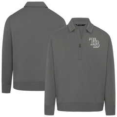 Tampa Bay Rays Levelwear Women's Canmore Chenille Logo Quarter-Zip Top - Stone