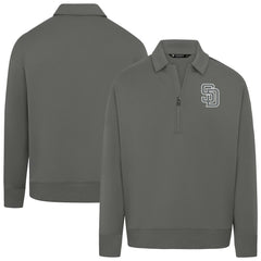 San Diego Padres Levelwear Women's Canmore Chenille Logo Quarter-Zip Top - Stone