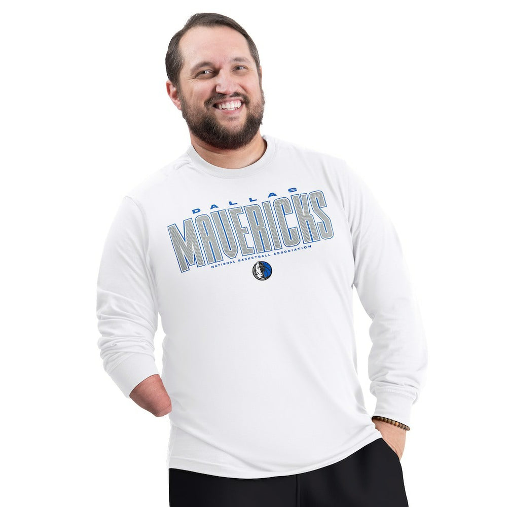 Dallas Mavericks G-III Sports by Carl Banks Adaptive Printed Mesh Effect Long Sleeve T-Shirt sale - White cheap