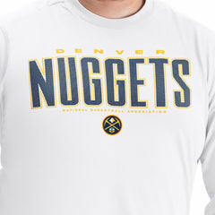 Denver Nuggets G-III Sports by Carl Banks Adaptive Printed Mesh Effect Long Sleeve T-Shirt sale - White for sale