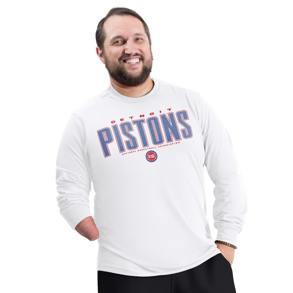 Detroit Pistons G-III Sports by Carl Banks Adaptive Printed Mesh Effect Long Sleeve T-Shirt sale - White discount