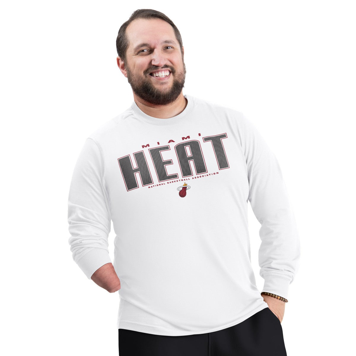 Miami Heat G-III Sports by Carl Banks Adaptive Printed Mesh Effect Long Sleeve T-Shirt - White online