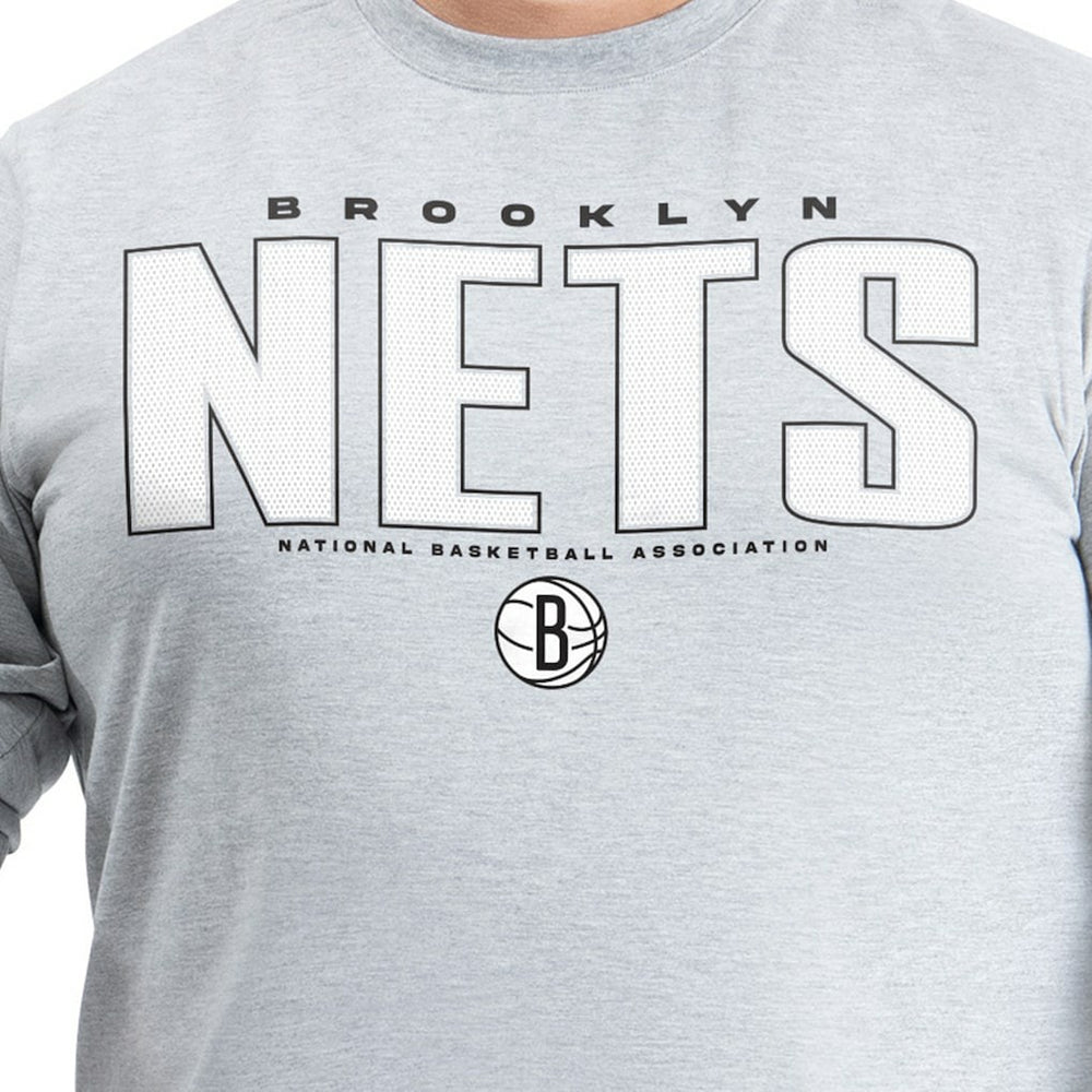 Brooklyn Nets G-III Sports by Carl Banks Adaptive Printed Mesh Effect Long Sleeve T-Shirt - Gray sale