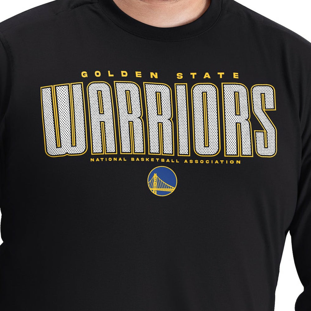 Golden State Warriors G-III Sports by Carl Banks Adaptive Printed Mesh Effect Long Sleeve T-Shirt sale - Black cheap