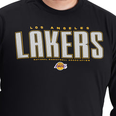Los Angeles Lakers G-III Sports by Carl Banks Adaptive Printed Mesh Effect Long Sleeve T-Shirt - Black outlet