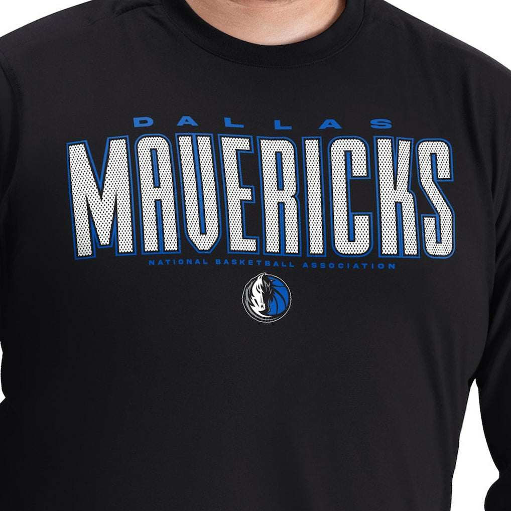 Dallas Mavericks G-III Sports by Carl Banks Adaptive Printed Mesh Effect Long Sleeve T-Shirt sale - Black for sale