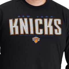 New York Knicks G-III Sports by Carl Banks Adaptive Printed Mesh Effect Long Sleeve T-Shirt - Black for sale