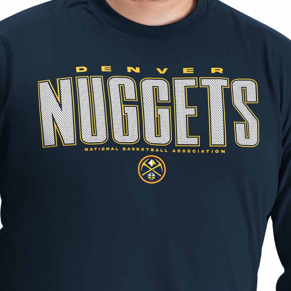 Denver Nuggets G-III Sports by Carl Banks Adaptive Printed Mesh Effect Long Sleeve T-Shirt sale - Navy on sale
