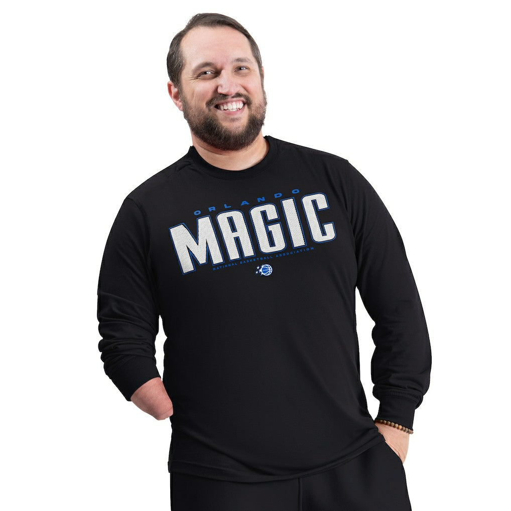 Orlando Magic G-III Sports by Carl Banks Adaptive Printed Mesh Effect Long Sleeve T-Shirt - Black for sale