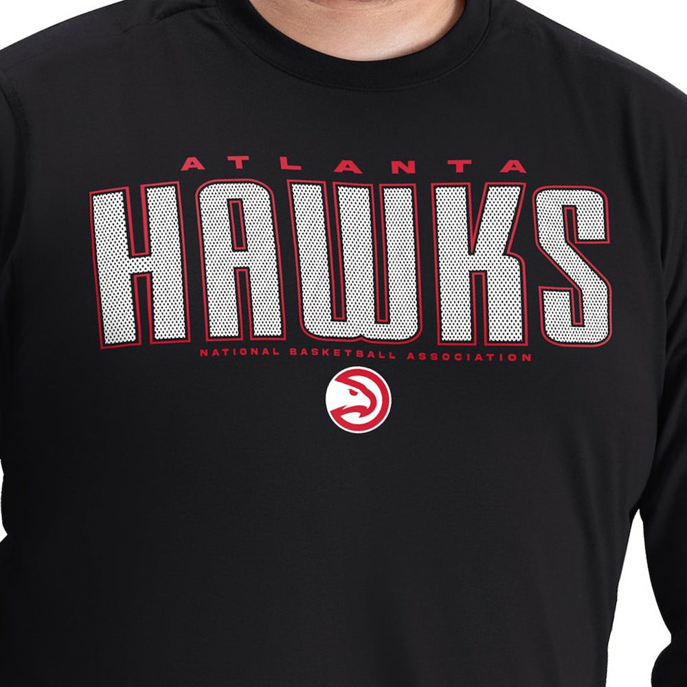 Atlanta Hawks G-III Sports by Carl Banks Adaptive Printed Mesh Effect Long Sleeve T-Shirt - Black cheap
