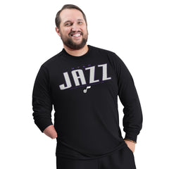 Utah Jazz G-III Sports by Carl Banks Adaptive Printed Mesh Effect Long Sleeve T-Shirt - Black outlet