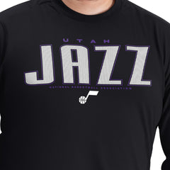 Utah Jazz G-III Sports by Carl Banks Adaptive Printed Mesh Effect Long Sleeve T-Shirt - Black outlet