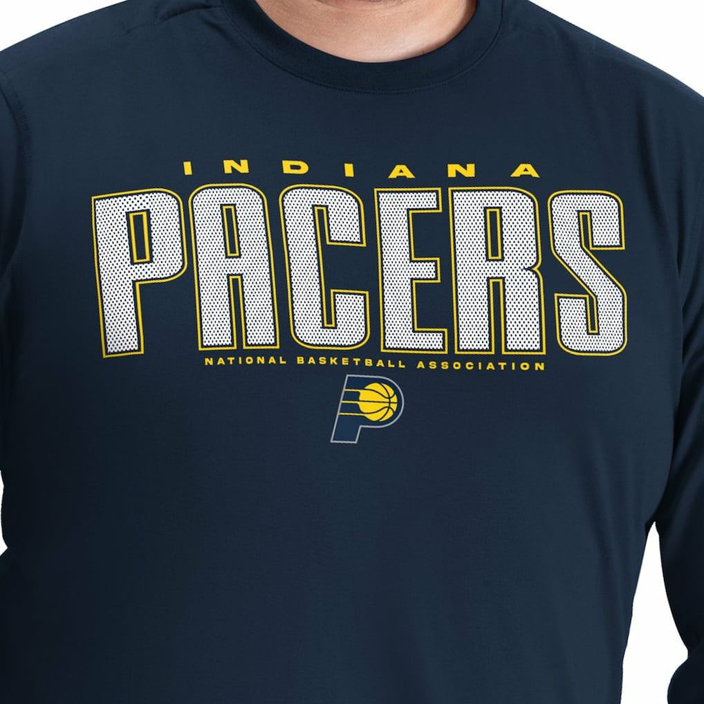 Indiana Pacers G-III Sports by Carl Banks Adaptive Printed Mesh Effect Long Sleeve T-Shirt - Navy for sale
