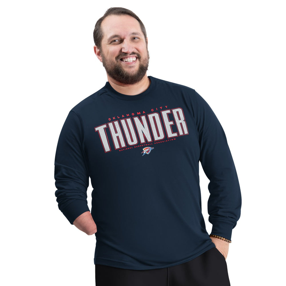 Oklahoma City Thunder G-III Sports by Carl Banks Adaptive Printed Mesh Effect Long Sleeve T-Shirt - Navy sale