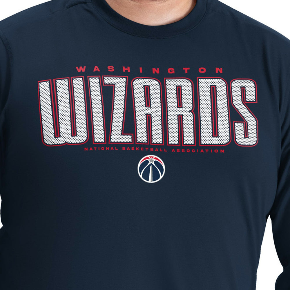 Washington Wizards G-III Sports by Carl Banks Adaptive Printed Mesh Effect Long Sleeve T-Shirt - Navy outlet