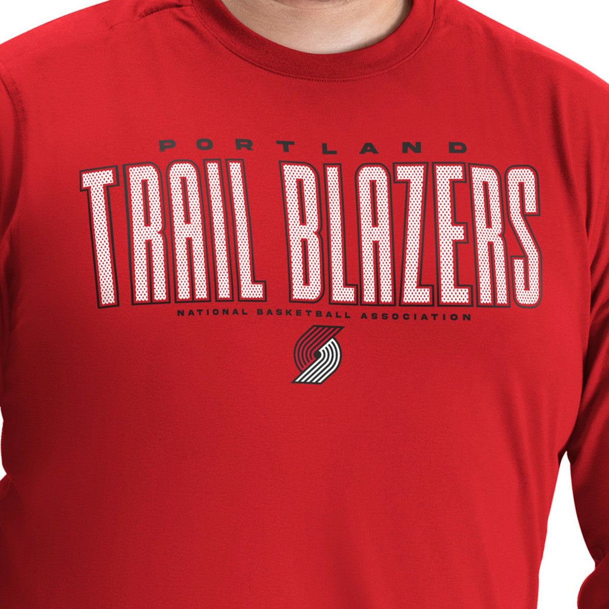 Portland Trail Blazers G-III Sports by Carl Banks Adaptive Printed Mesh Effect Long Sleeve T-Shirt - Red shop