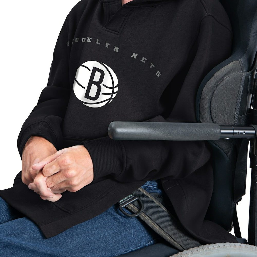 Brooklyn Nets G-III Sports by Carl Banks Adaptive Team Arc Fleece Hoodie - Black on sale