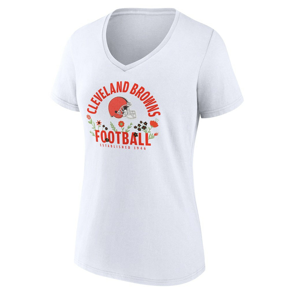 Shedeur Sanders Cleveland Browns Women's Floral Name & Number V-Neck T-Shirt - White cheap