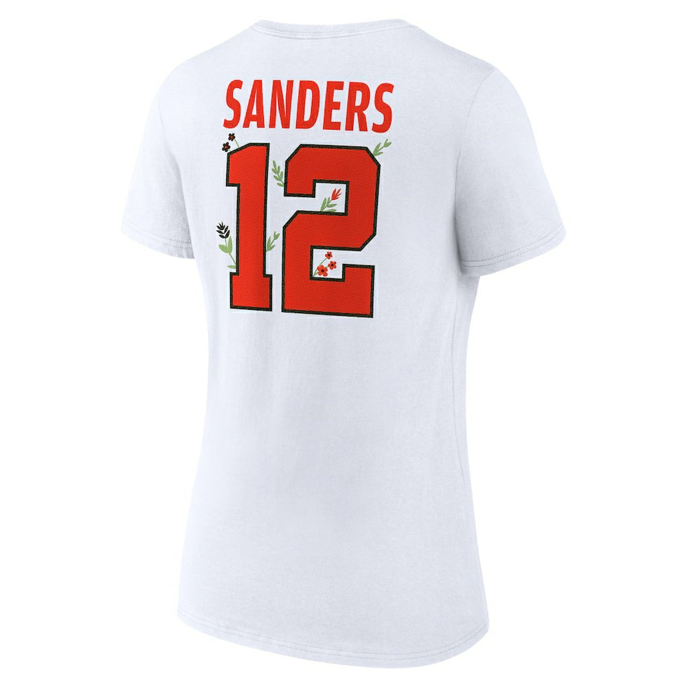 Shedeur Sanders Cleveland Browns Women's Floral Name & Number V-Neck T-Shirt - White cheap