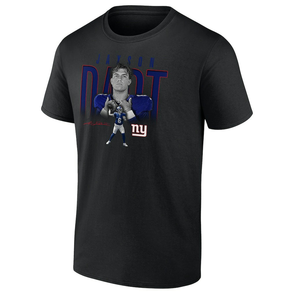 Jaxson Dart New York Giants Humble Shadow Player Graphic T-Shirt - Black sale