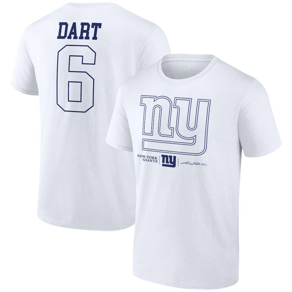 Jaxson Dart New York Giants Tonal Name & Number T-Shirt - White sale