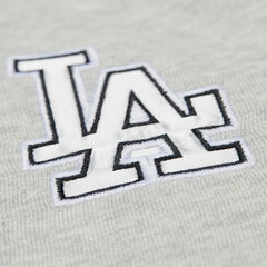 Los Angeles Dodgers Women's Cooperstown Collection V-Neck Cropped Toggle Sweatshirt - Heather Gray | Mitchell & Ness