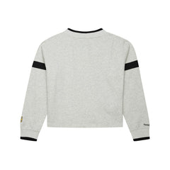 New York Yankees Women's Cooperstown Collection V-Neck Cropped Toggle Sweatshirt - Heather Gray | Mitchell & Ness