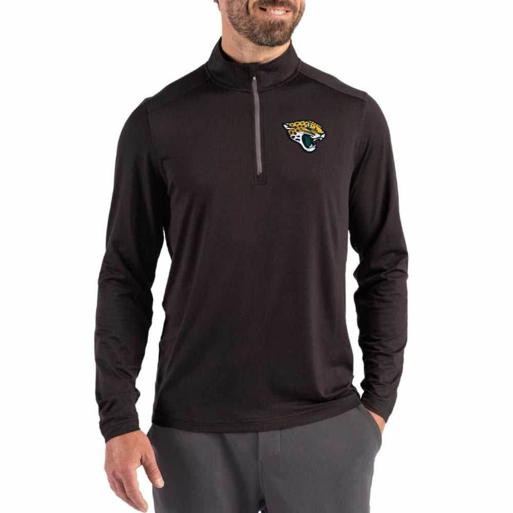 Jacksonville Jaguars Cutter & Buck Coastline Epic Comfort Recycled Quarter-Zip Pullover - Black discount
