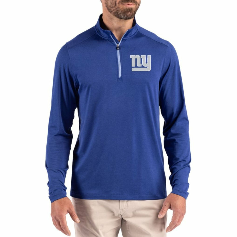 New York Giants Cutter & Buck Coastline Epic Comfort Recycled Quarter-Zip Pullover - Royal on sale