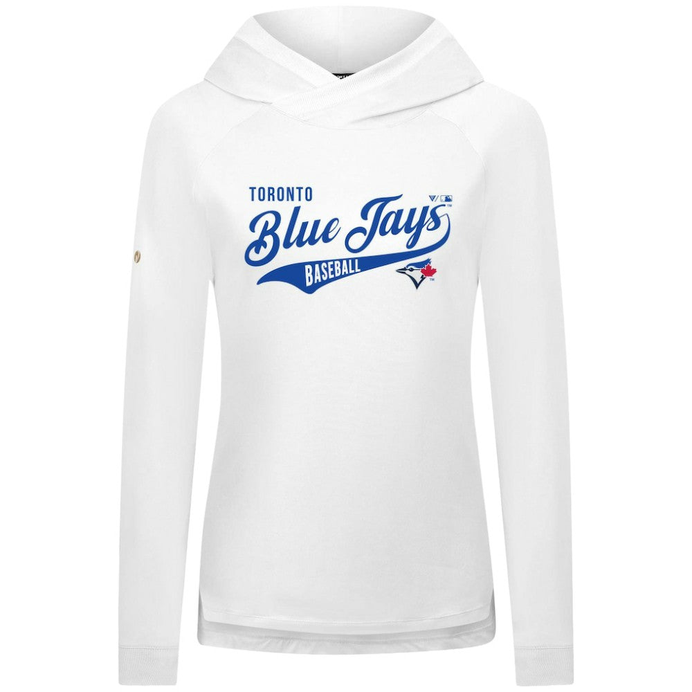 Toronto Blue Jays Levelwear Women's Slender Glide Raglan Hoodie - White