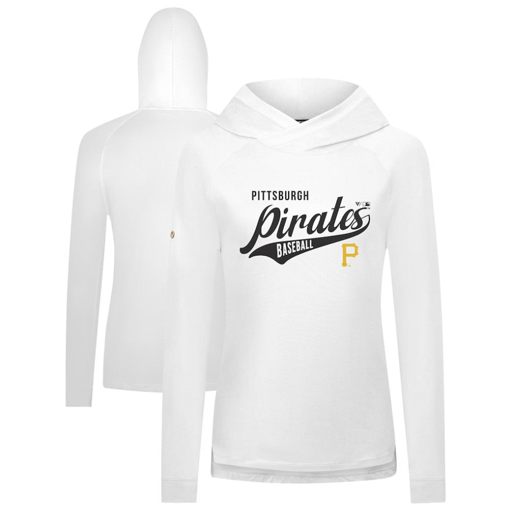 Pittsburgh Pirates Levelwear Women's Slender Glide Raglan Hoodie - White