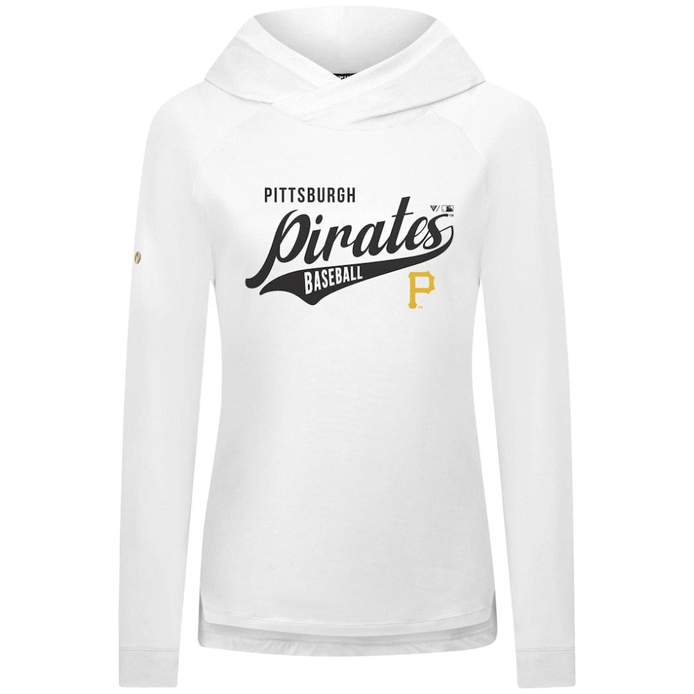Pittsburgh Pirates Levelwear Women's Slender Glide Raglan Hoodie - White