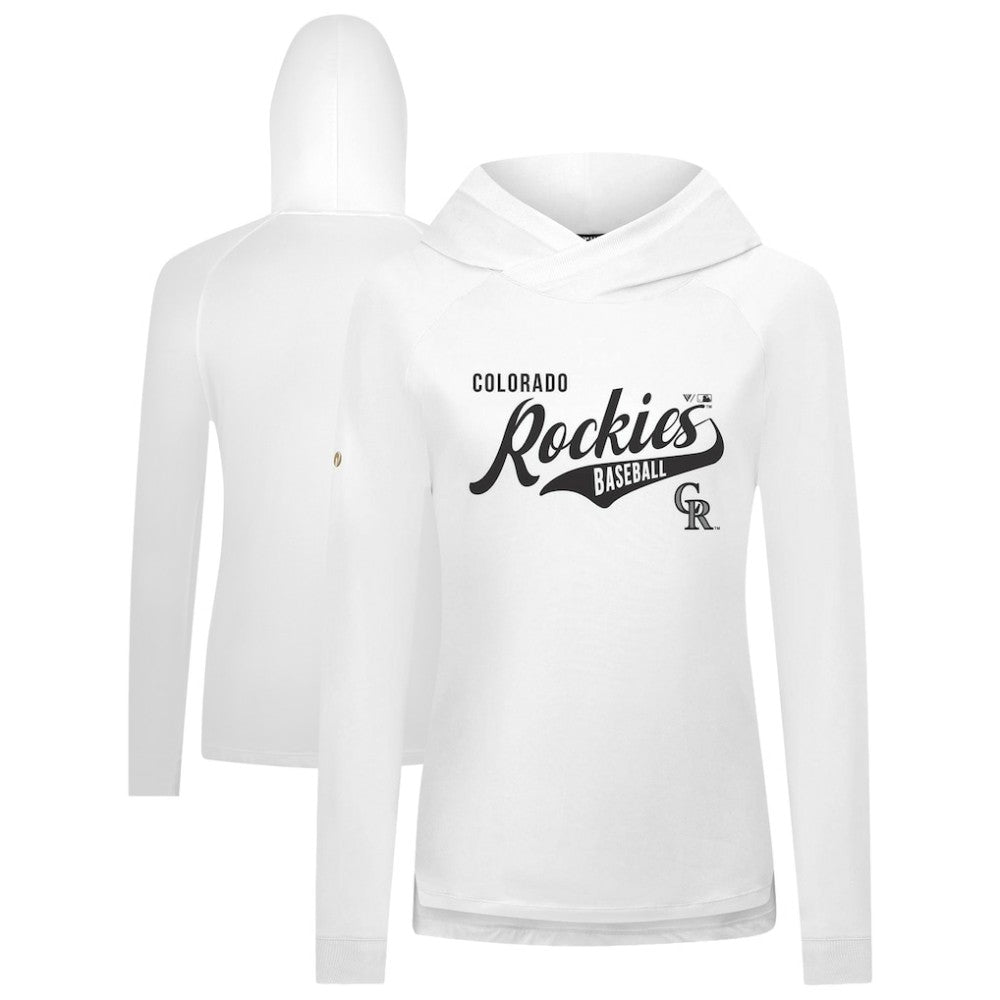 Colorado Rockies Levelwear Women's Slender Glide Raglan Hoodie - White