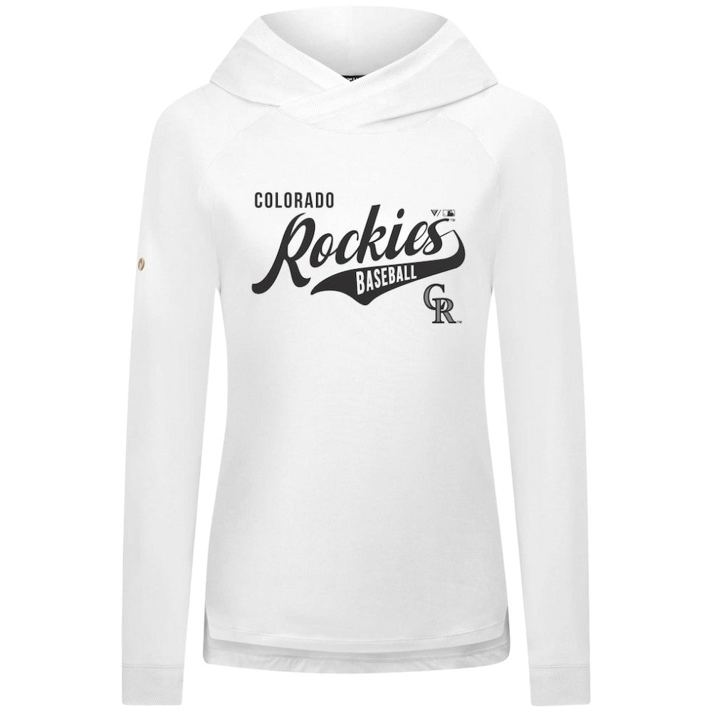 Colorado Rockies Levelwear Women's Slender Glide Raglan Hoodie - White