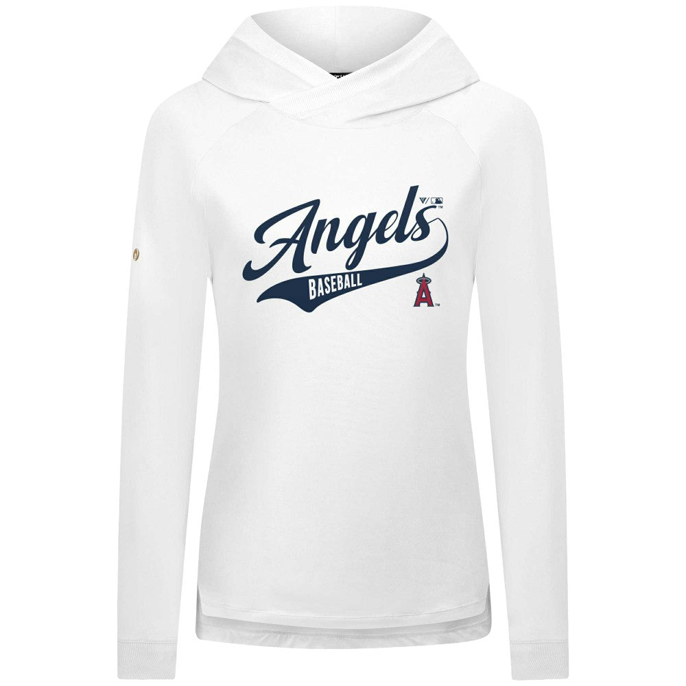 Los Angeles Angels Levelwear Women's Slender Glide Raglan Hoodie - White