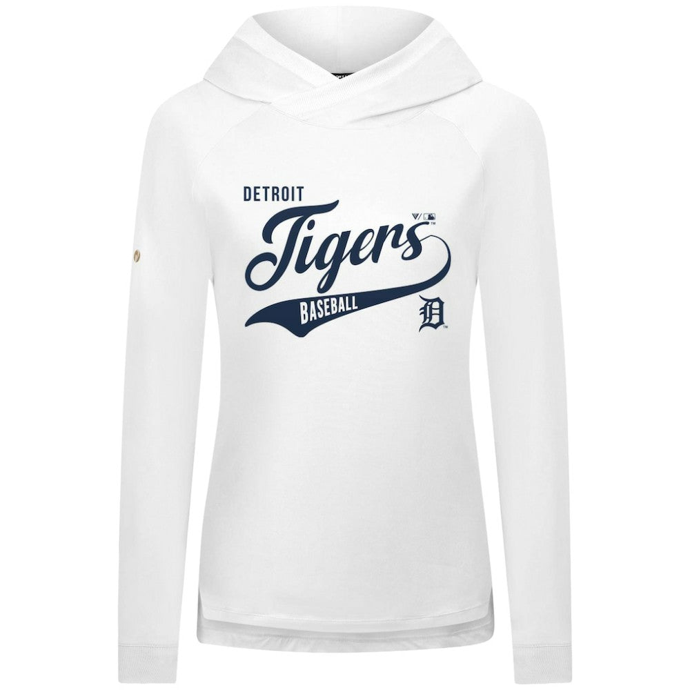 Detroit Tigers Levelwear Women's Slender Glide Raglan Hoodie - White
