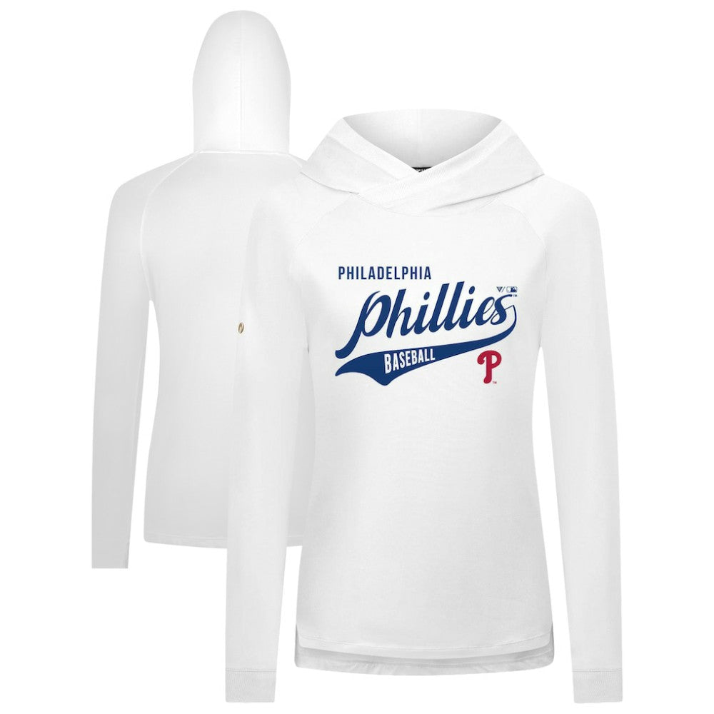 Philadelphia Phillies Levelwear Women's Slender Glide Raglan Hoodie - White