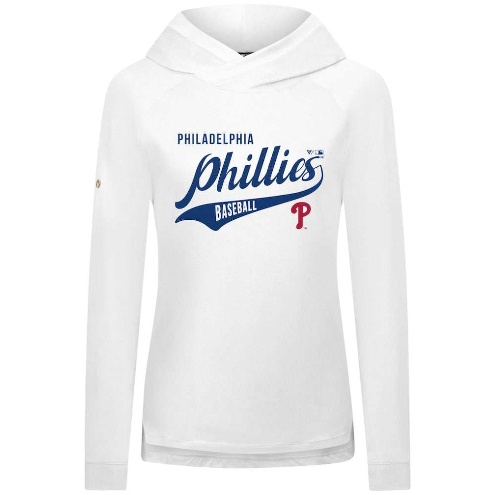 Philadelphia Phillies Levelwear Women's Slender Glide Raglan Hoodie - White