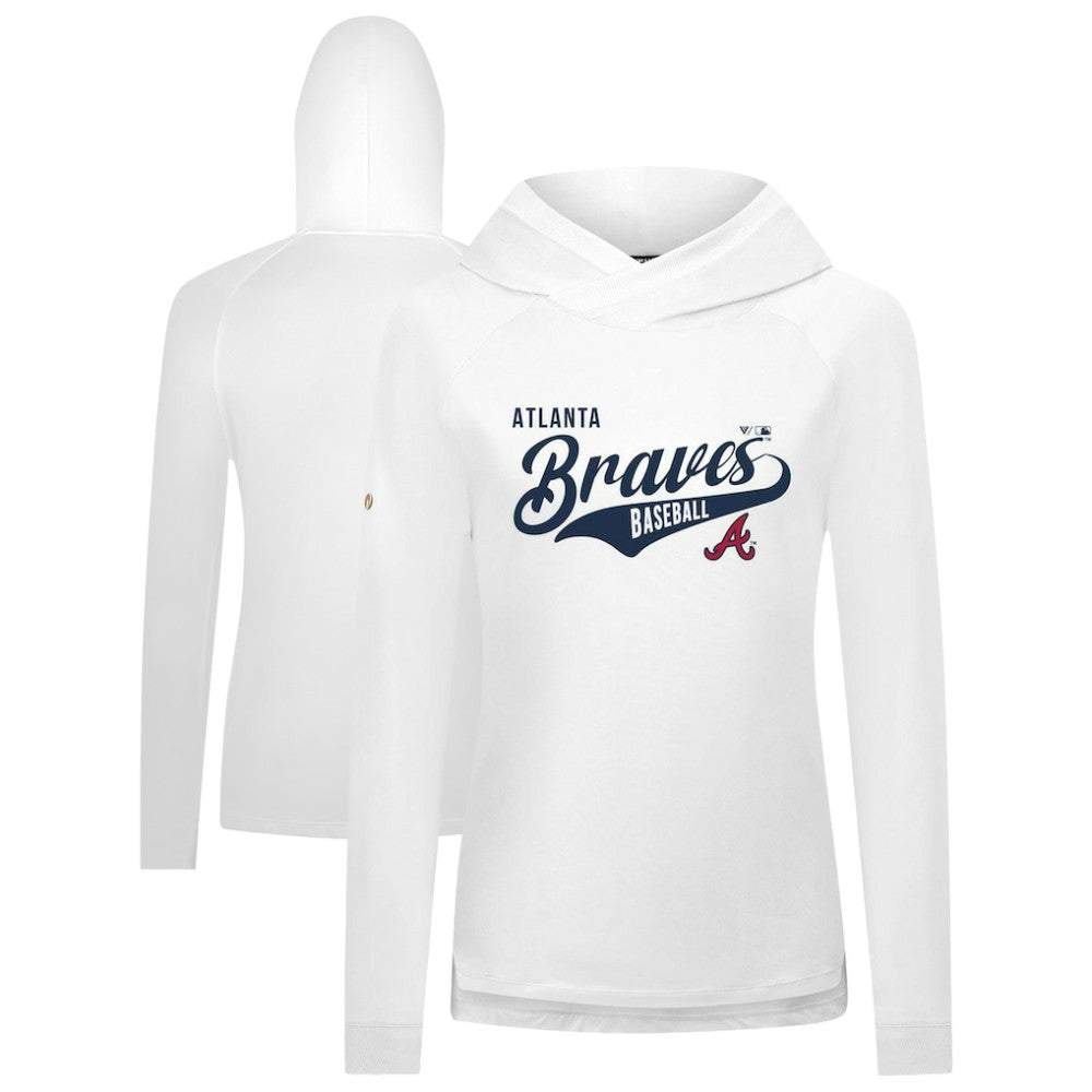 Atlanta Braves Levelwear Women's Slender Glide Raglan Hoodie - White