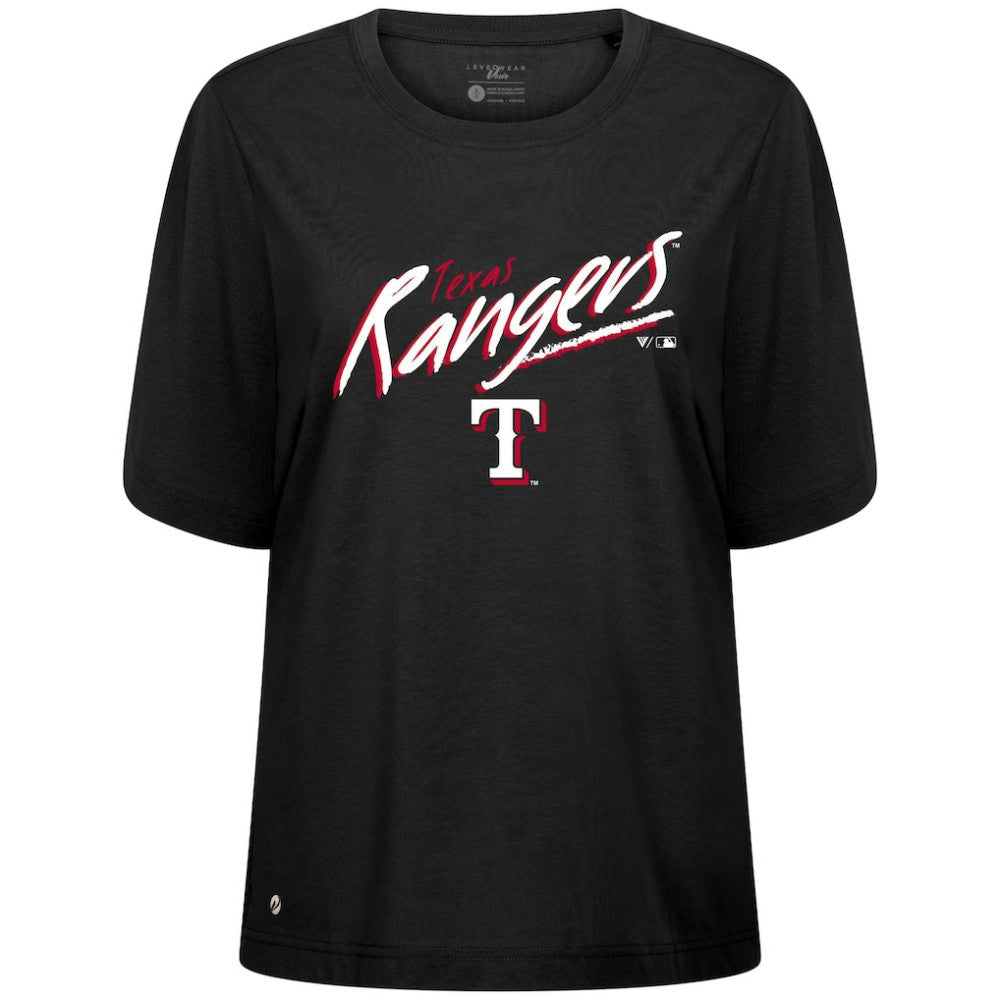 Texas Rangers Levelwear Women's Bloom Sizzle T-Shirt - Black