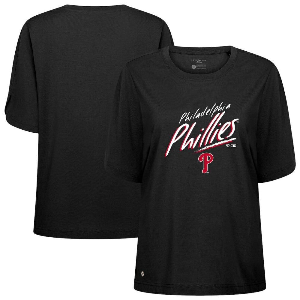 Philadelphia Phillies Levelwear Women's Bloom Sizzle T-Shirt - Black