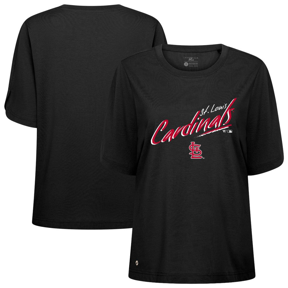 St. Louis Cardinals Levelwear Women's Bloom Sizzle T-Shirt - Black