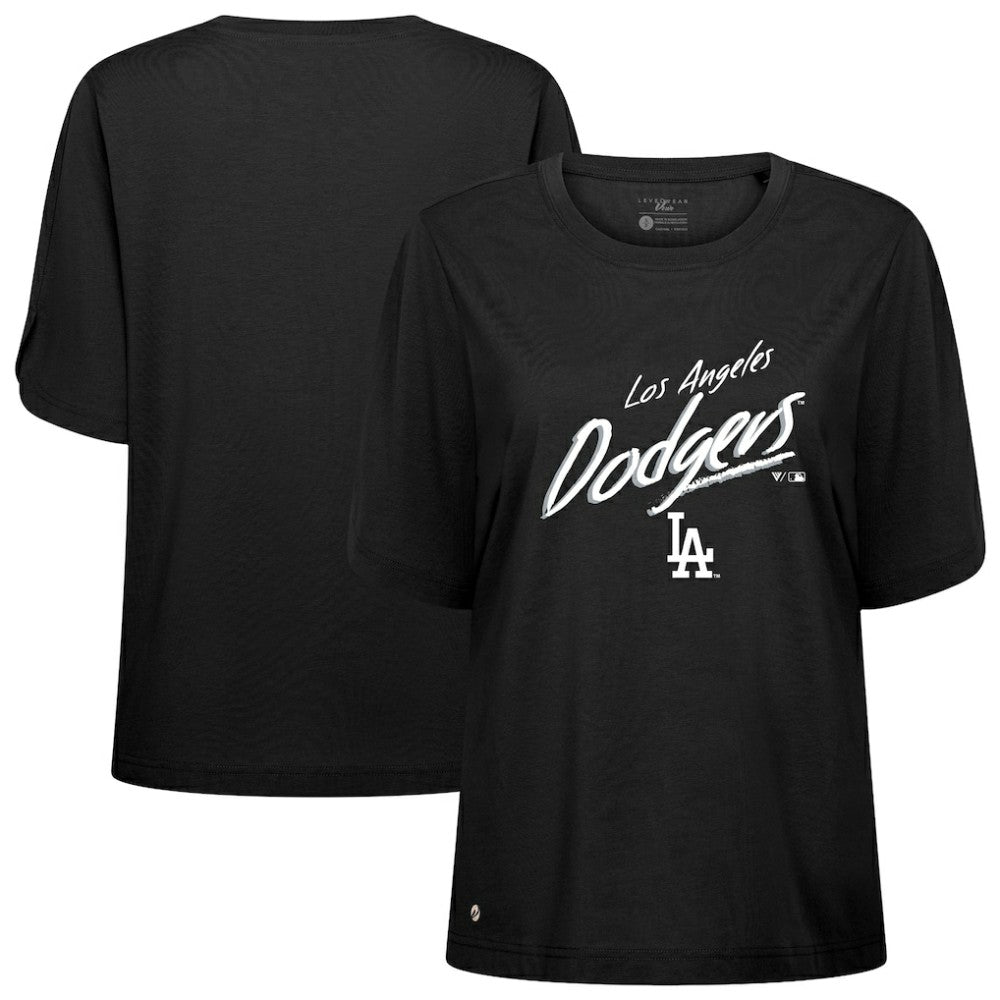 Los Angeles Dodgers Levelwear Women's Bloom Sizzle T-Shirt - Black