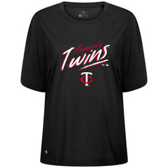 Minnesota Twins Levelwear Women's Bloom Sizzle T-Shirt - Black